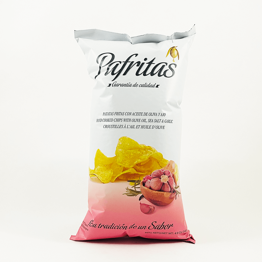 Pafritas Garlic potato chips 120g packet