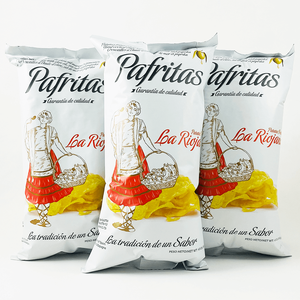 Pafritas 'La Riojana' Pimentón de la Vera PDO Smoked Paprika Chips 120g - Box of 12
